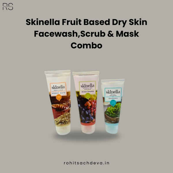 Skinella Fruit Based Dry Skin Facewash,Scrub & Mask Combo