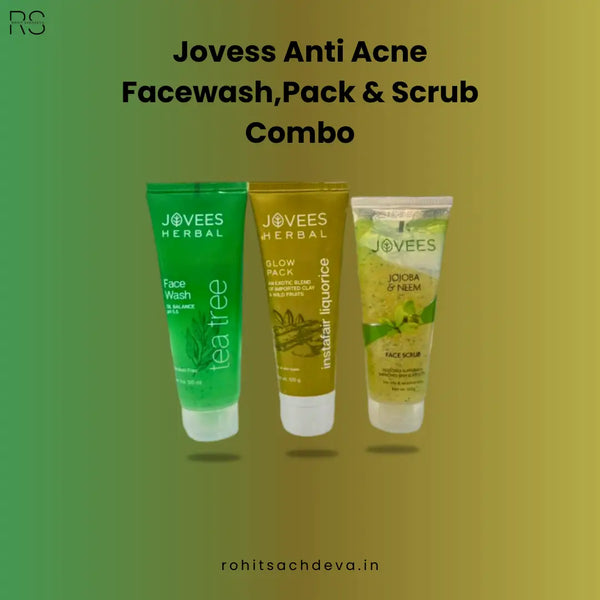 Jovess Anti Acne Facewash,Pack & Scrub Combo