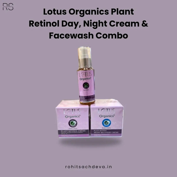 Lotus Organics Plant Retinol Day, Night Cream & Facewash Combo