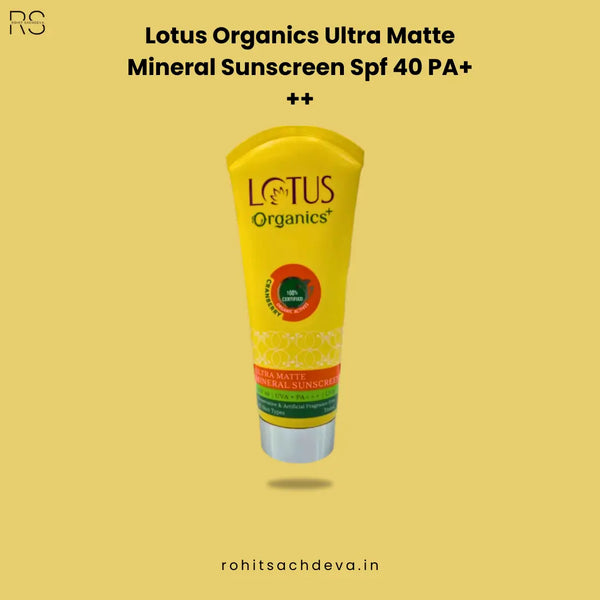 Lotus Organics Ultra Matte Mineral Sunscreen Spf 40 PA+++
