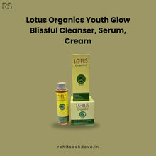 Lotus Organics Youth Glow Blissful Cleanser, Serum, Cream